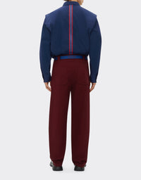 Chemise à manches longues avec bande au dos - Navy Blu