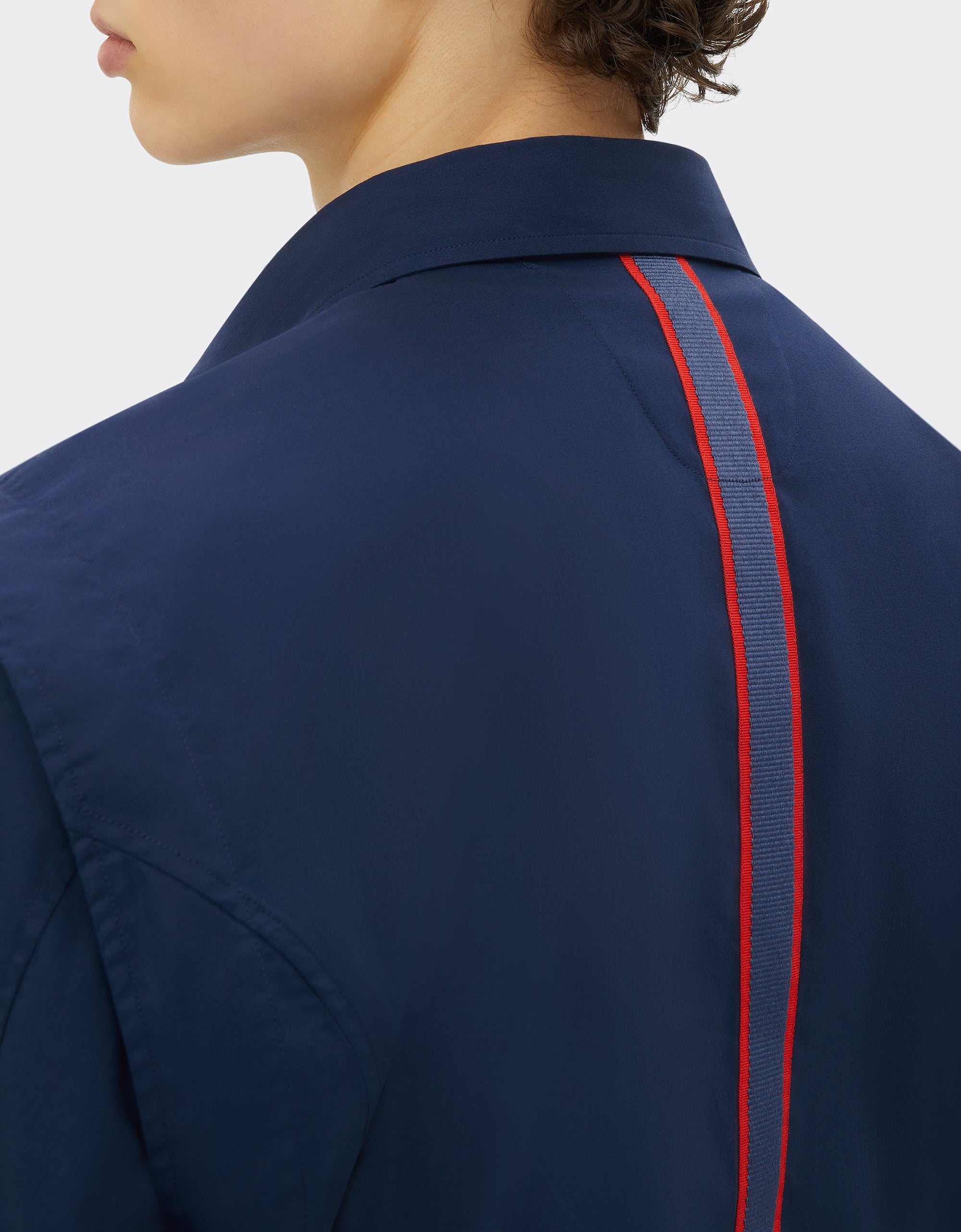 Chemise à manches longues avec bande au dos - Navy Blu