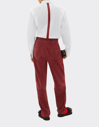 Chemise à manches longues avec bande au dos - Bianco