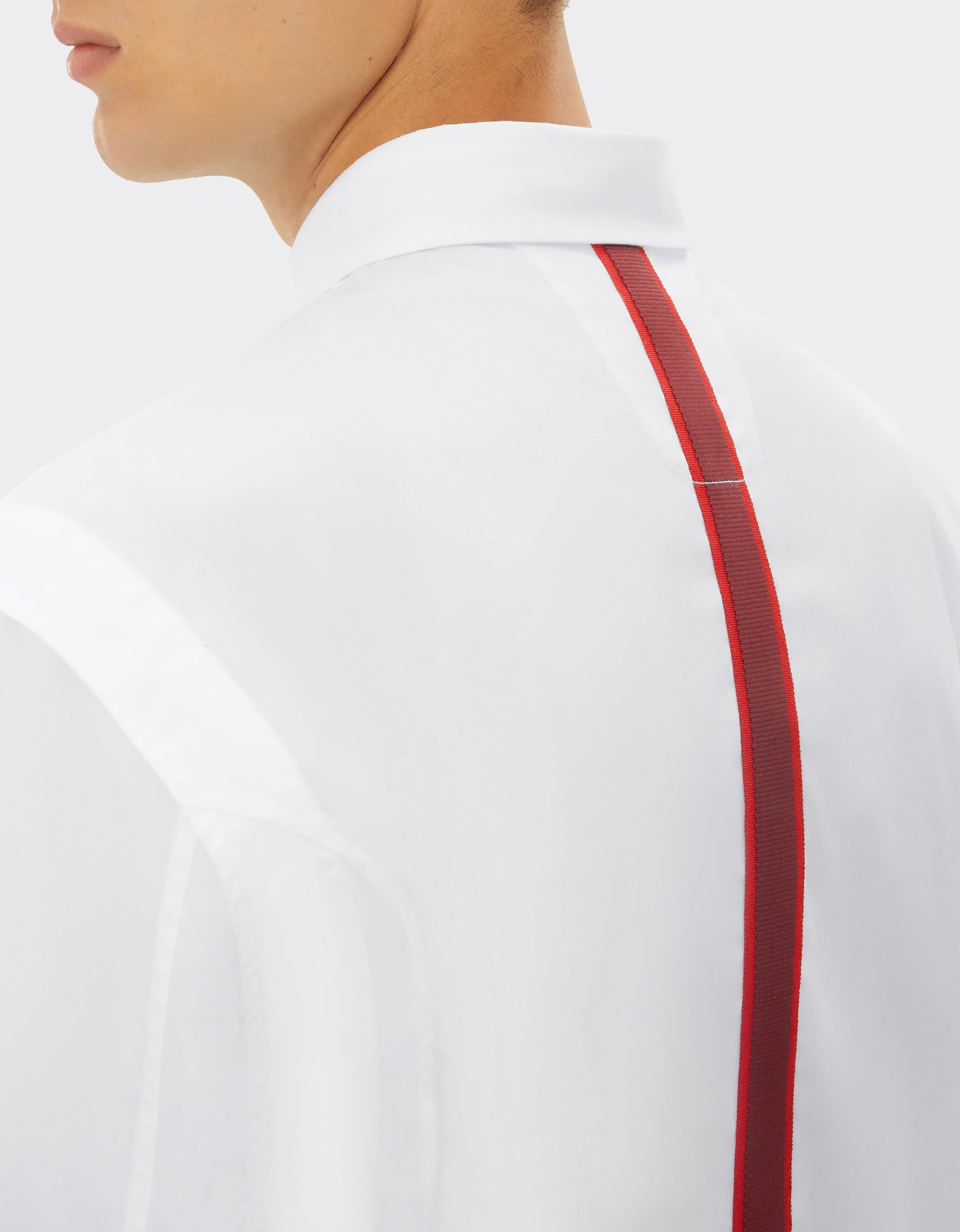 Chemise à manches longues avec bande au dos - Bianco