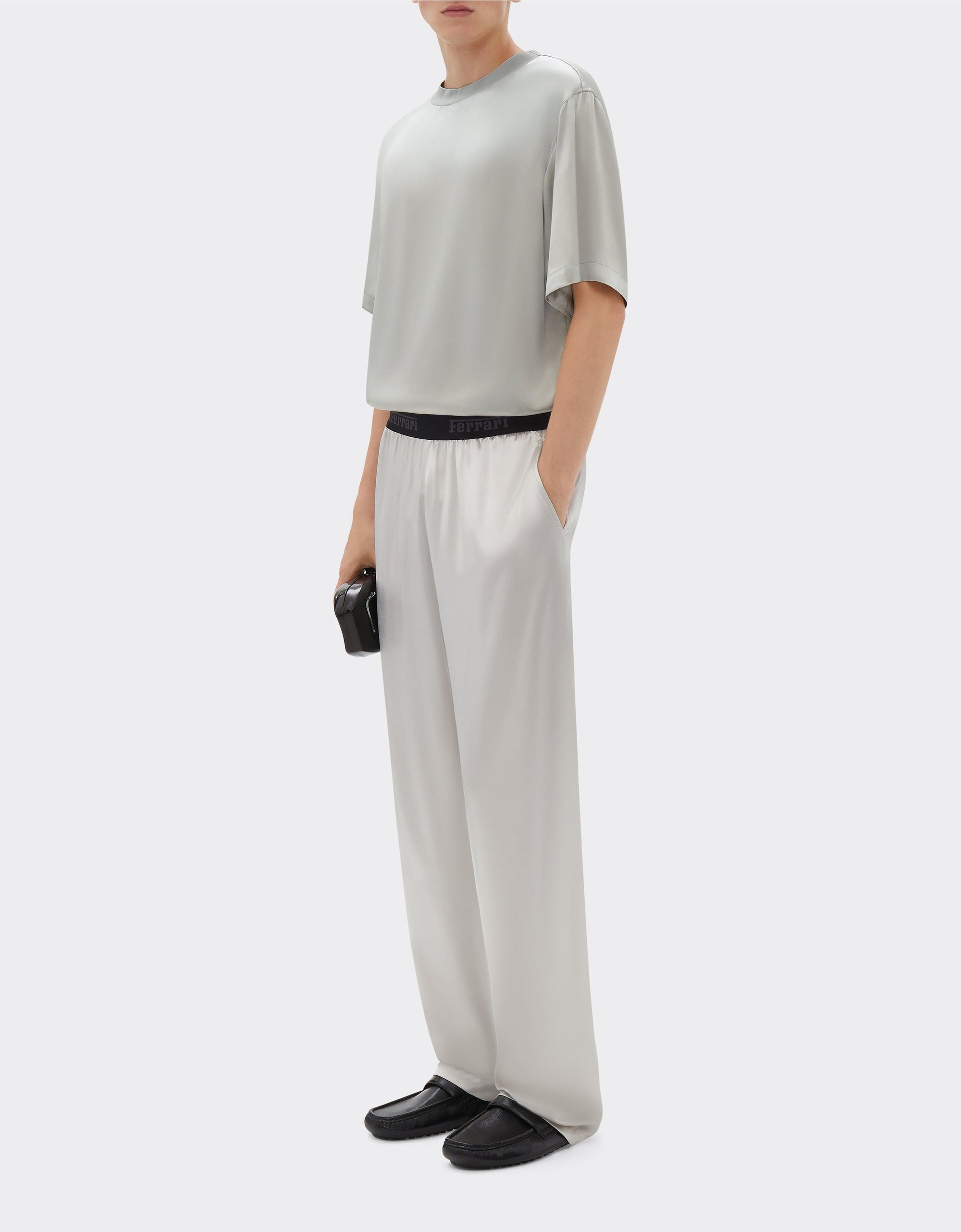 T-shirt en satin brillant - Silver