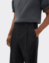 Pantalon chino en laine - Grigio Melange Scuro