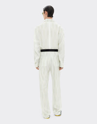 Chemise unisexe à manches longues Miami Collection en soie - Bianco