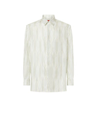 Chemise unisexe à manches longues Miami Collection en soie - Bianco