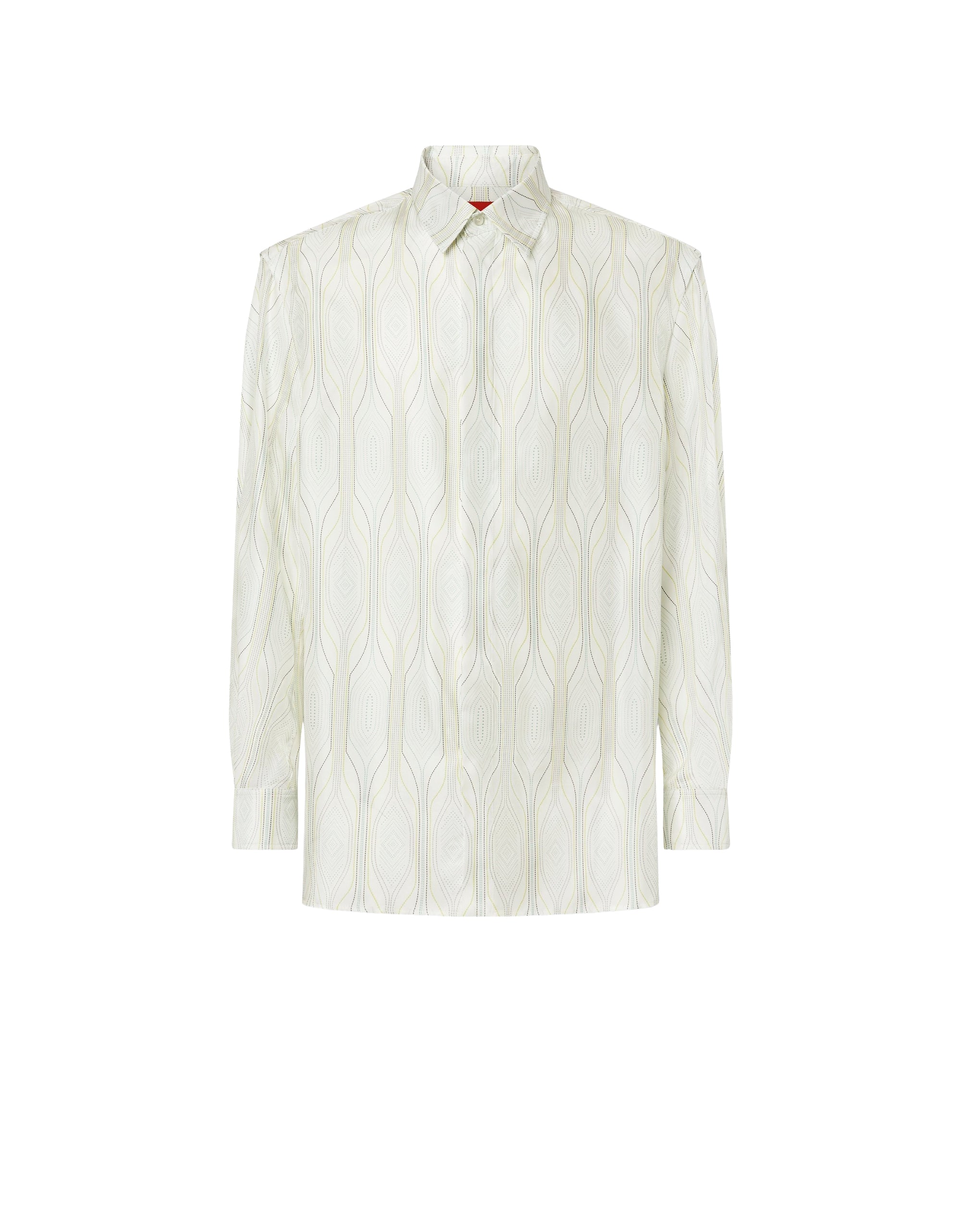 Chemise unisexe à manches longues Miami Collection en soie - Bianco