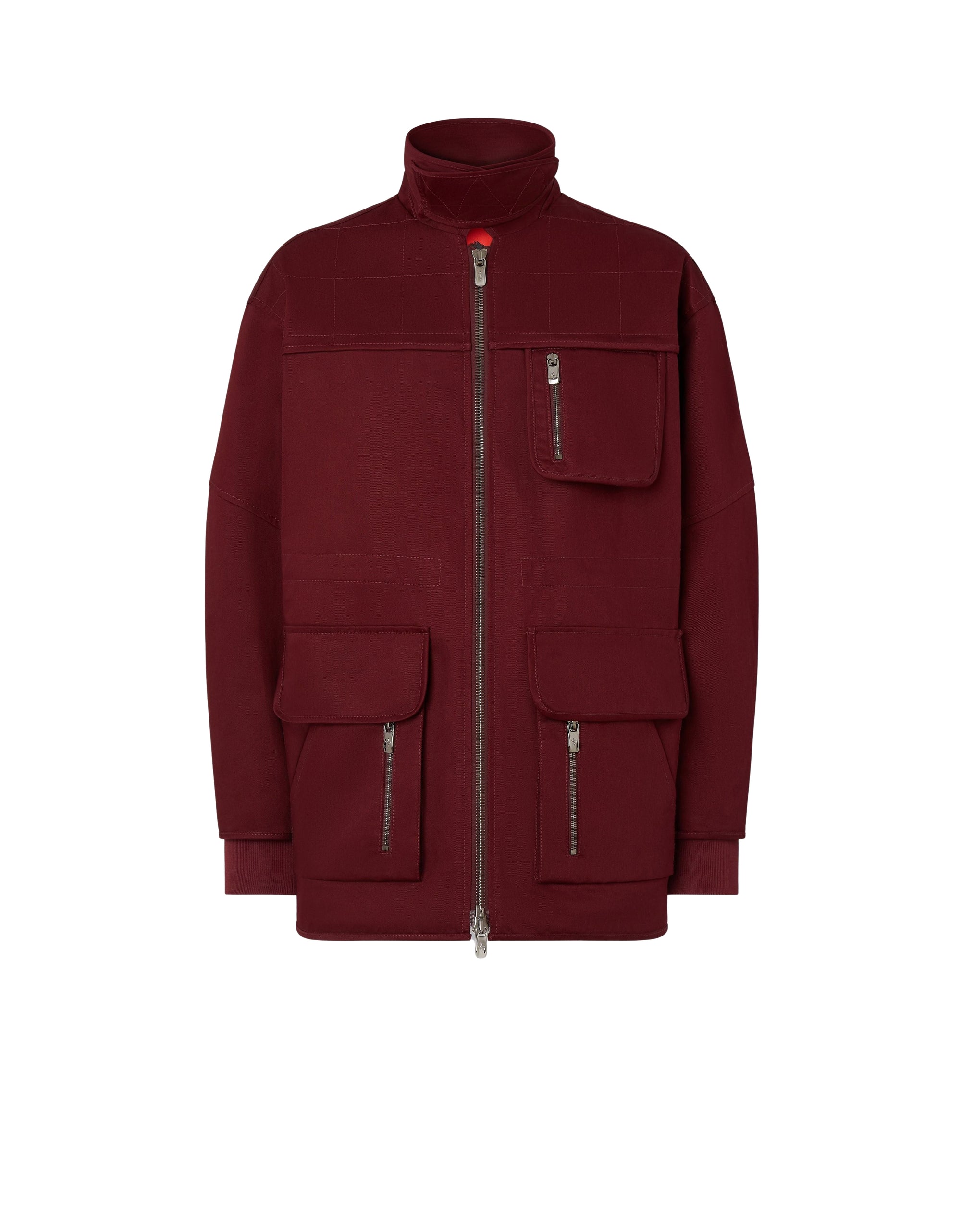 Veste col montant maxi poches - Bordeaux