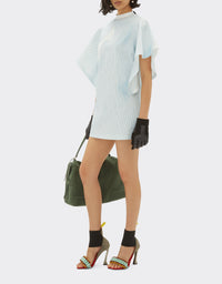 Batwing dress with circuit print - Bianco