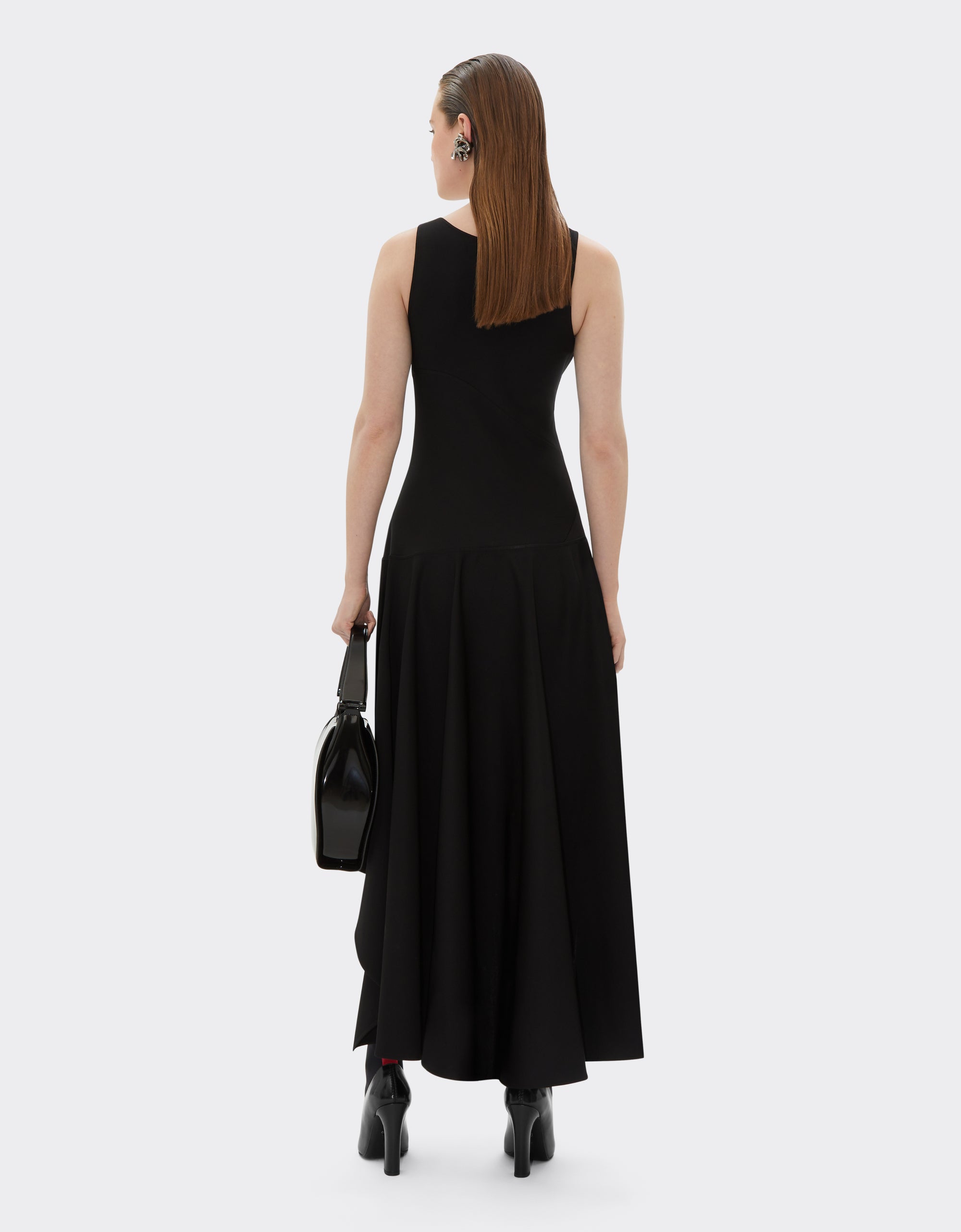 Asymmetric maxi dress - Nero
