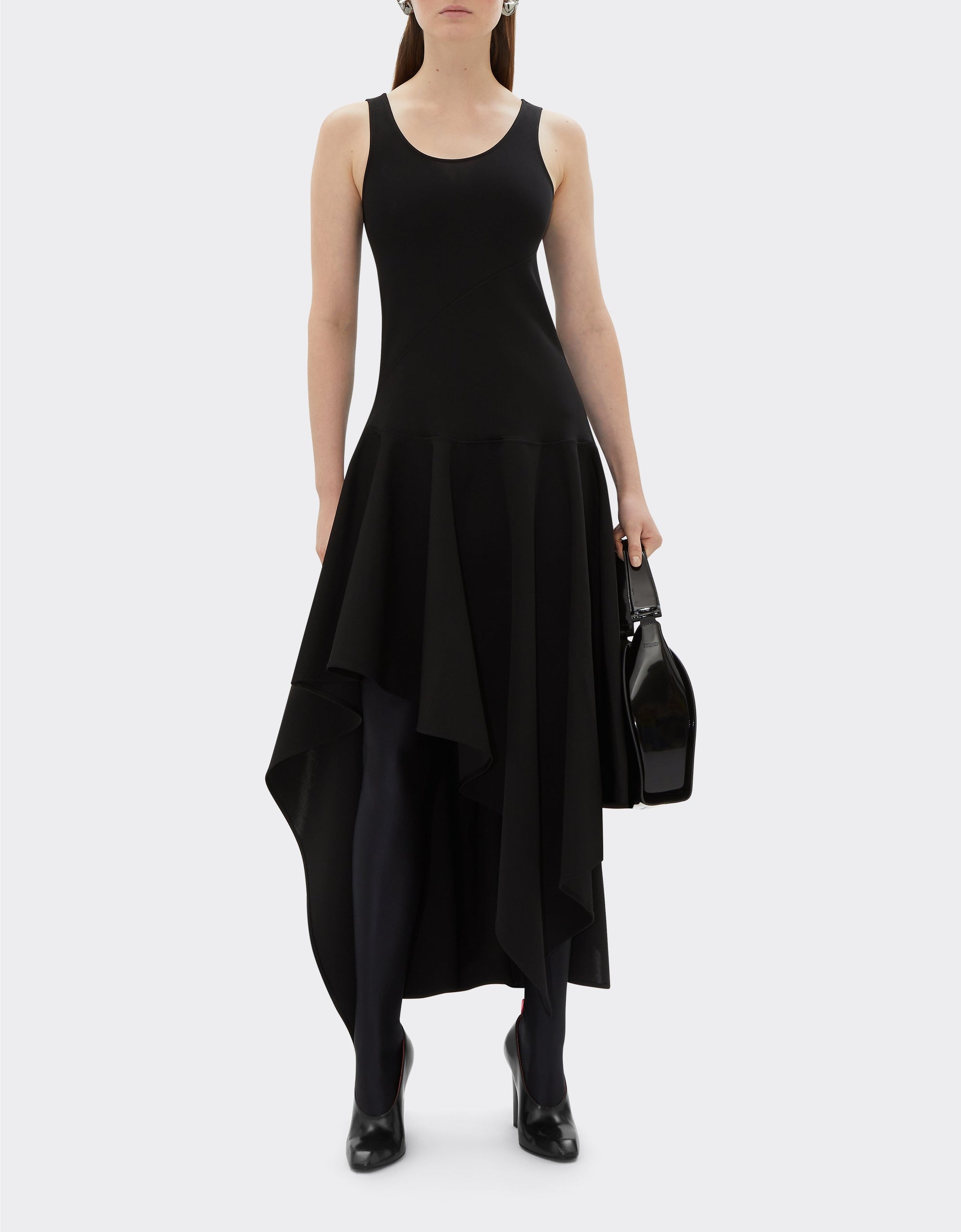Asymmetric maxi dress - Nero