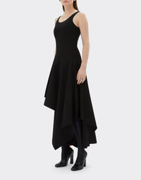 Asymmetric maxi dress - Nero