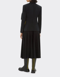 Blazer droit en laine mélangée - Nero