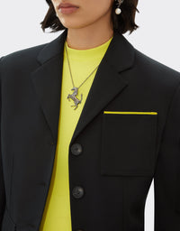 Blazer droit en laine mélangée - Nero