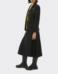 Blazer droit en laine mélangée - Nero