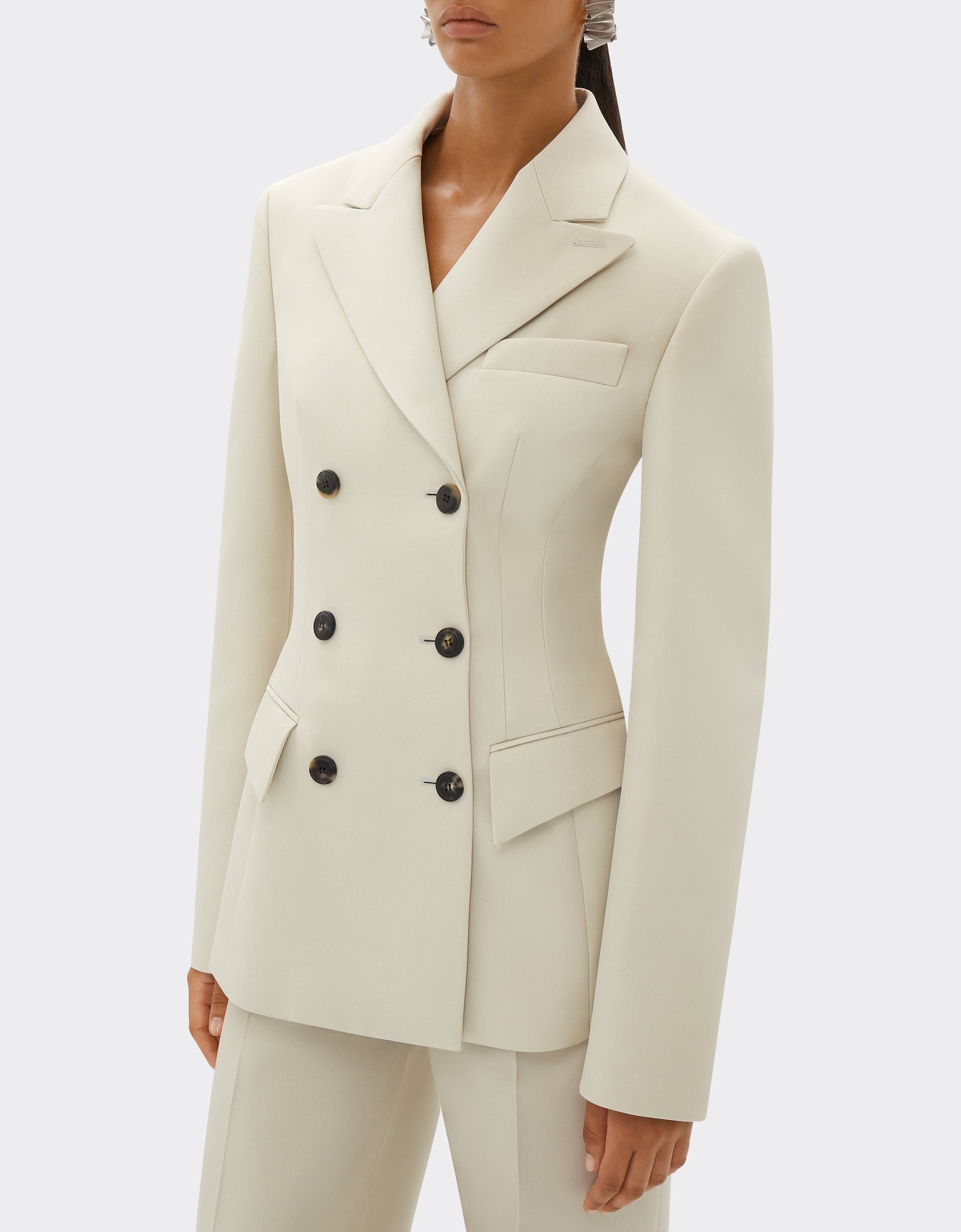 Blazer avec double boutonnage - Ecru