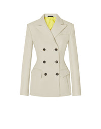 Blazer avec double boutonnage - Ecru
