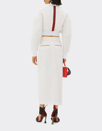 Bomber crop oversize bicolore - Bianco