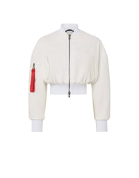 Bomber crop oversize bicolore - Bianco