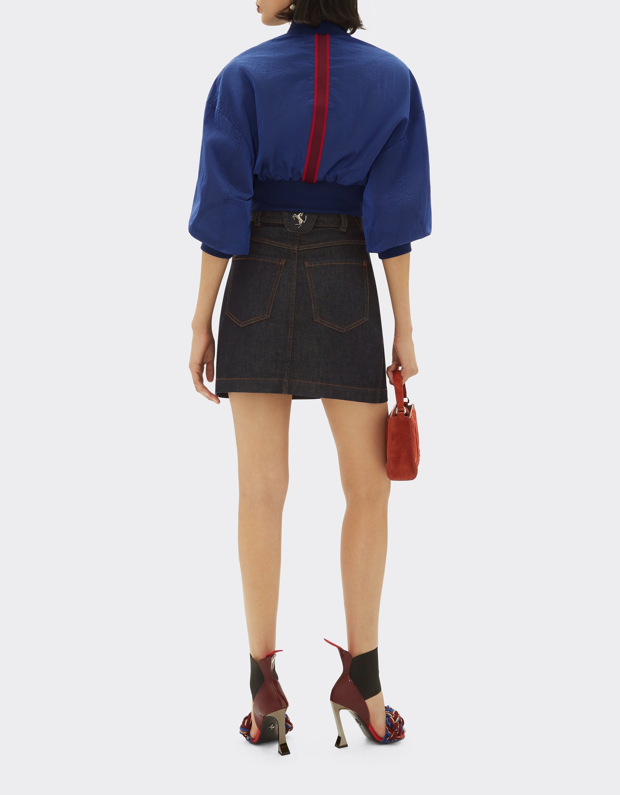 Two-tone oversized crop bomber - Carta Da Zucchero