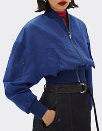 Two-tone oversized crop bomber - Carta Da Zucchero