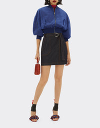 Two-tone oversized crop bomber - Carta Da Zucchero