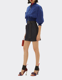 Two-tone oversized crop bomber - Carta Da Zucchero