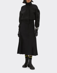 Bomber col montant en laine mélangée - Nero