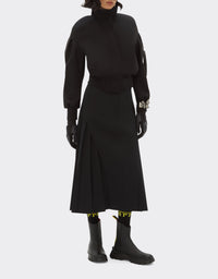 Bomber col montant en laine mélangée - Nero