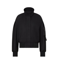 Bomber col montant en laine mélangée - Nero