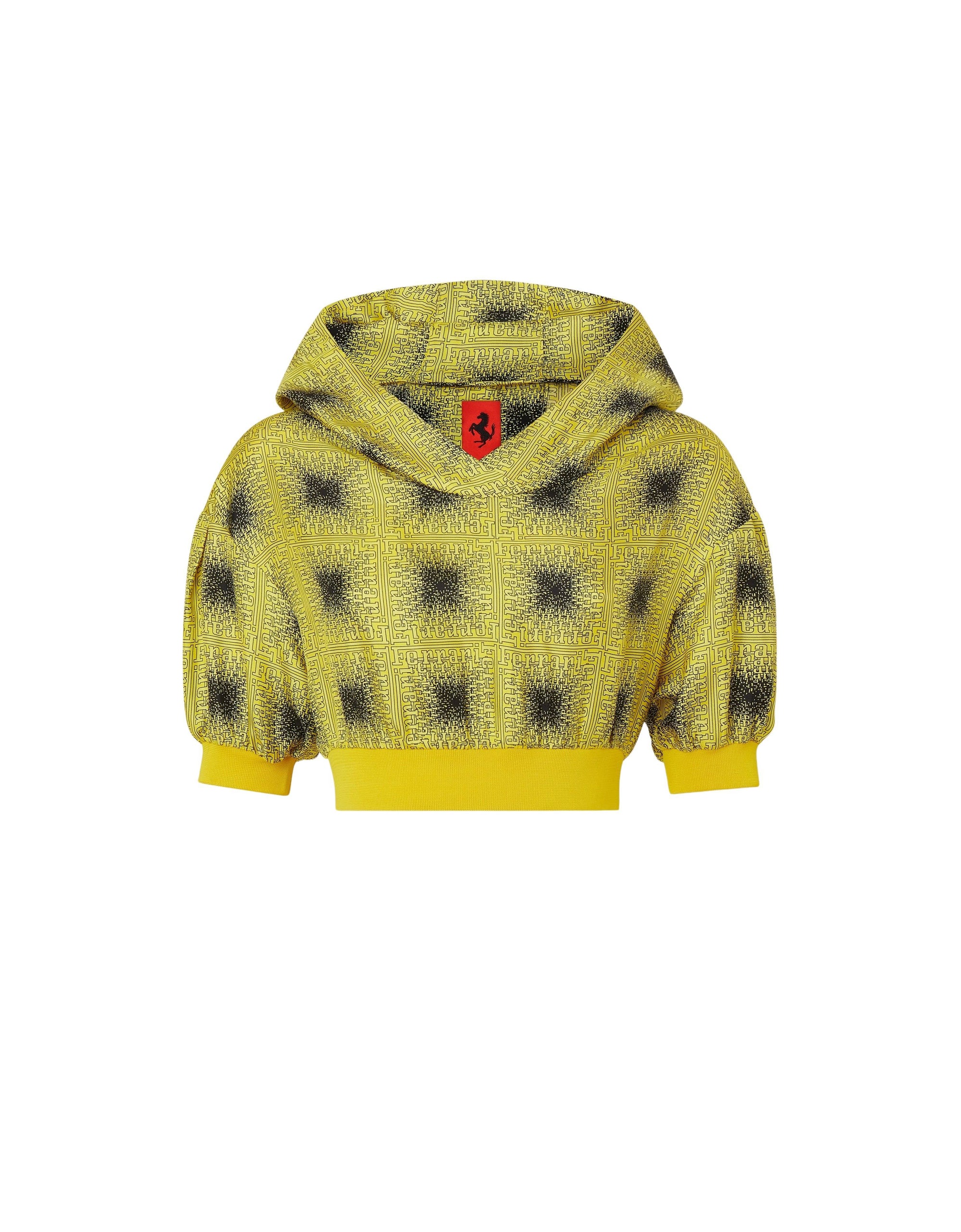 Sweat-shirt à capuche court en soie - Giallo Modena