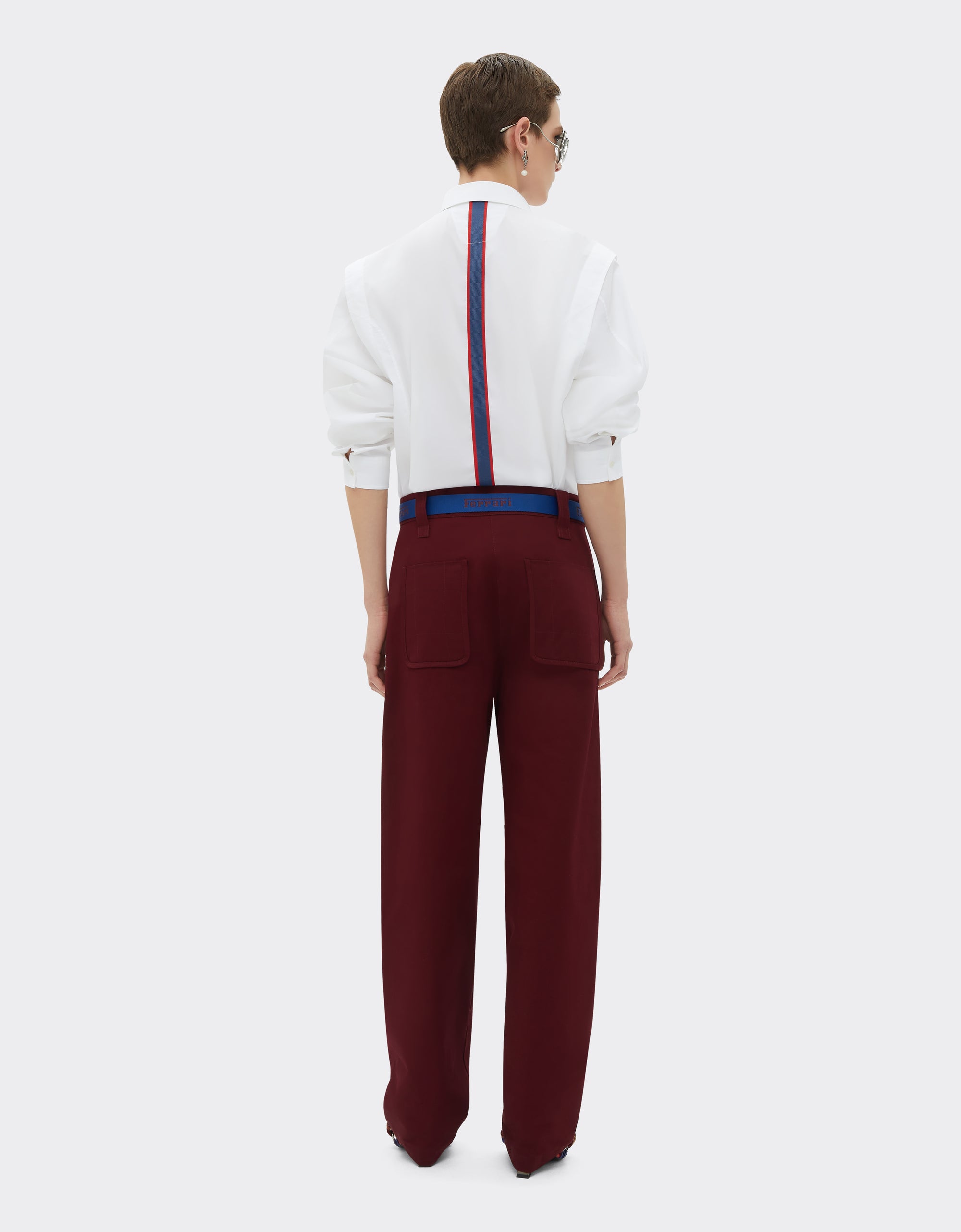 Chemise à manches longues avec bande au dos - Bianco