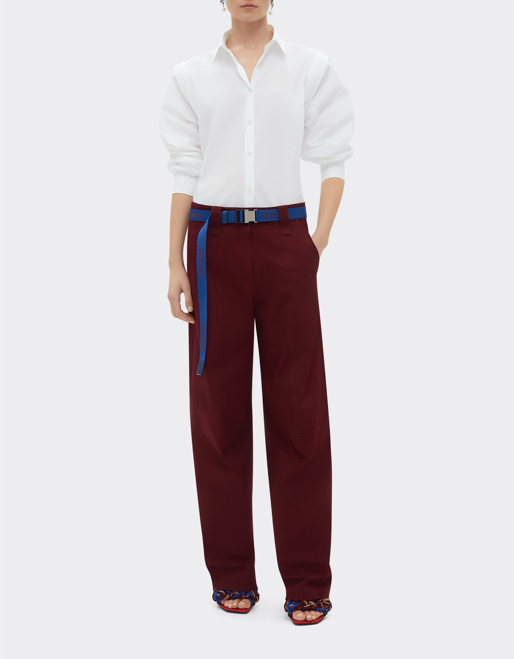 Chemise à manches longues avec bande au dos - Bianco