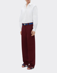 Chemise à manches longues avec bande au dos - Bianco