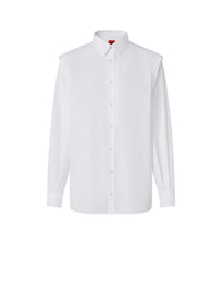 Chemise à manches longues avec bande au dos - Bianco