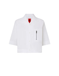 Chemise à manches courtes avec fermeture éclair - Bianco