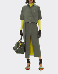 Short-sleeved shirt with zip - Grigio