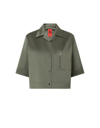 Short-sleeved shirt with zip - Grigio