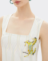 Robe midi Miami Collection en soie - Bianco