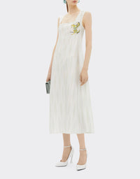 Robe midi Miami Collection en soie - Bianco