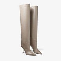 Cycas High 95 leather thigh boots - Taupe