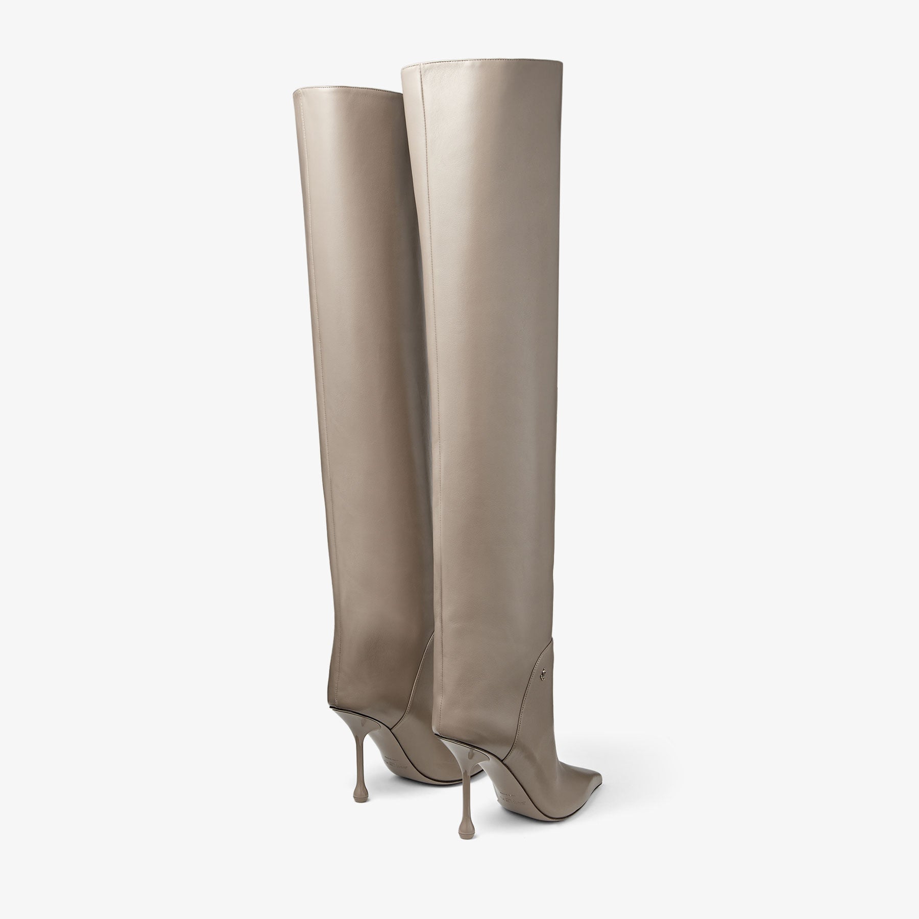 Cycas High 95 leather thigh boots - Taupe