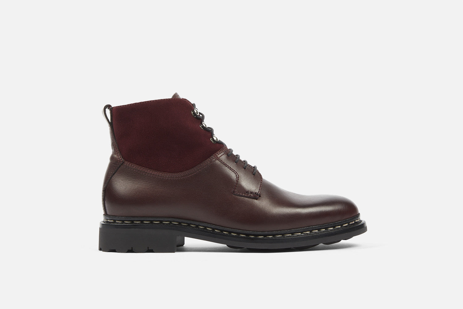 19qty NEW / Bottines CYPRES FE PURECALF/CACHEMIRE RAVEL - Merlot