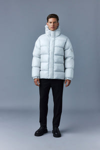 Silver Men's Hooded Down Jacket