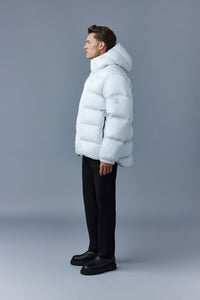 Silver Men's Hooded Down Jacket