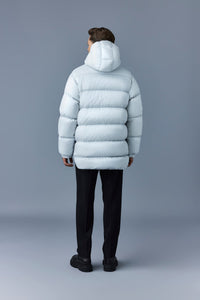 Silver Men's Hooded Down Jacket