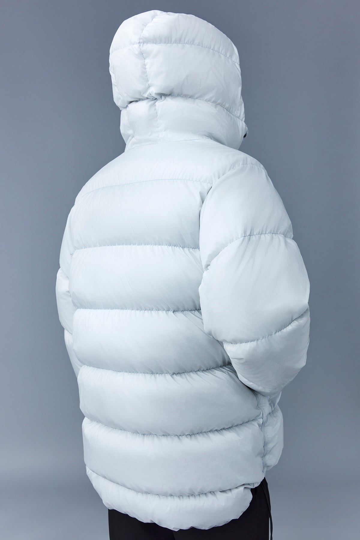 Silver Men's Hooded Down Jacket