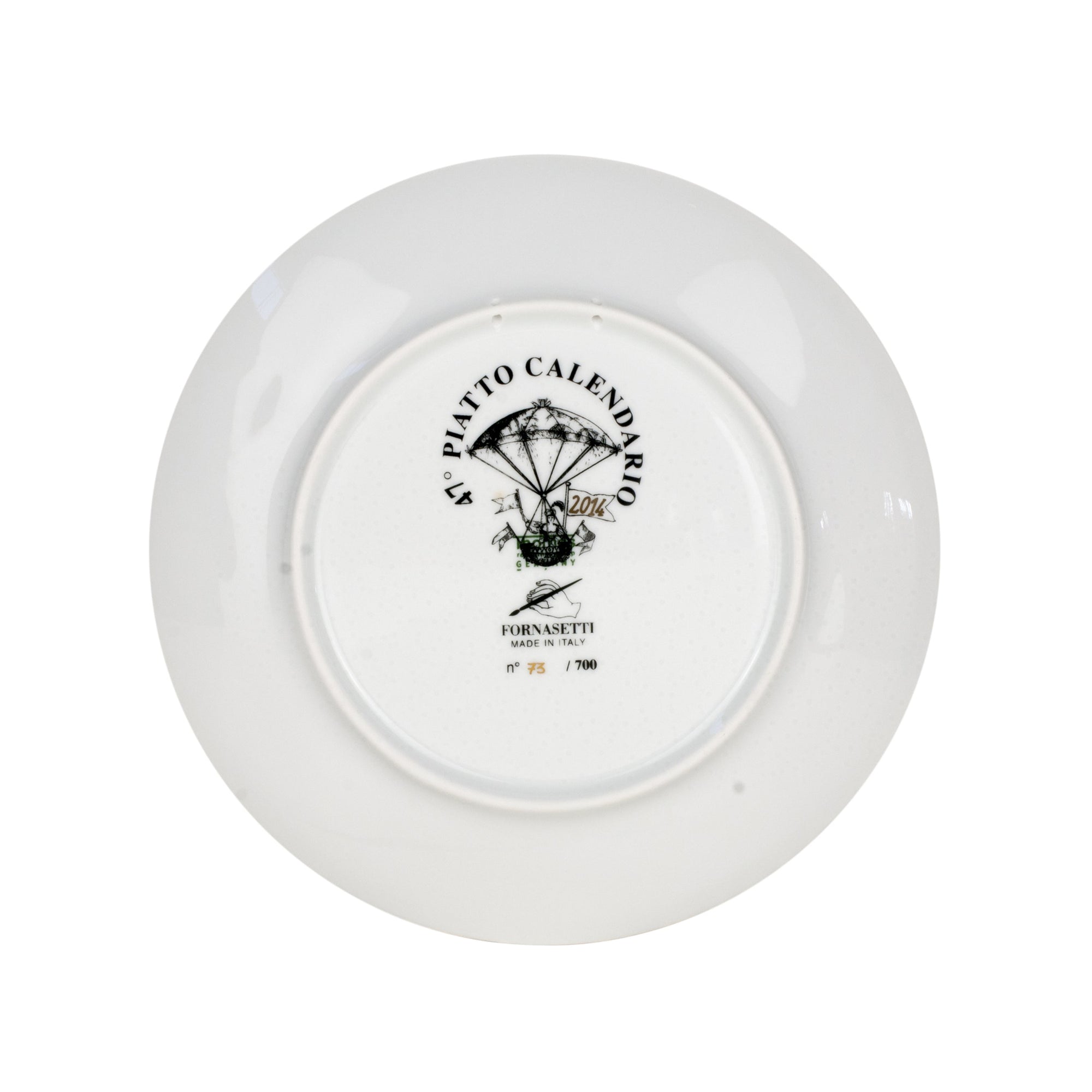 Assiette Calendario 2014 en porcelaine - Or & Noir & Blanc