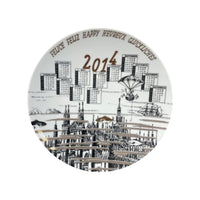 Assiette Calendario 2014 en porcelaine - Or & Noir & Blanc