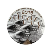 Assiette Calendario 2015 en porcelaine - Or & Noir & Blanc