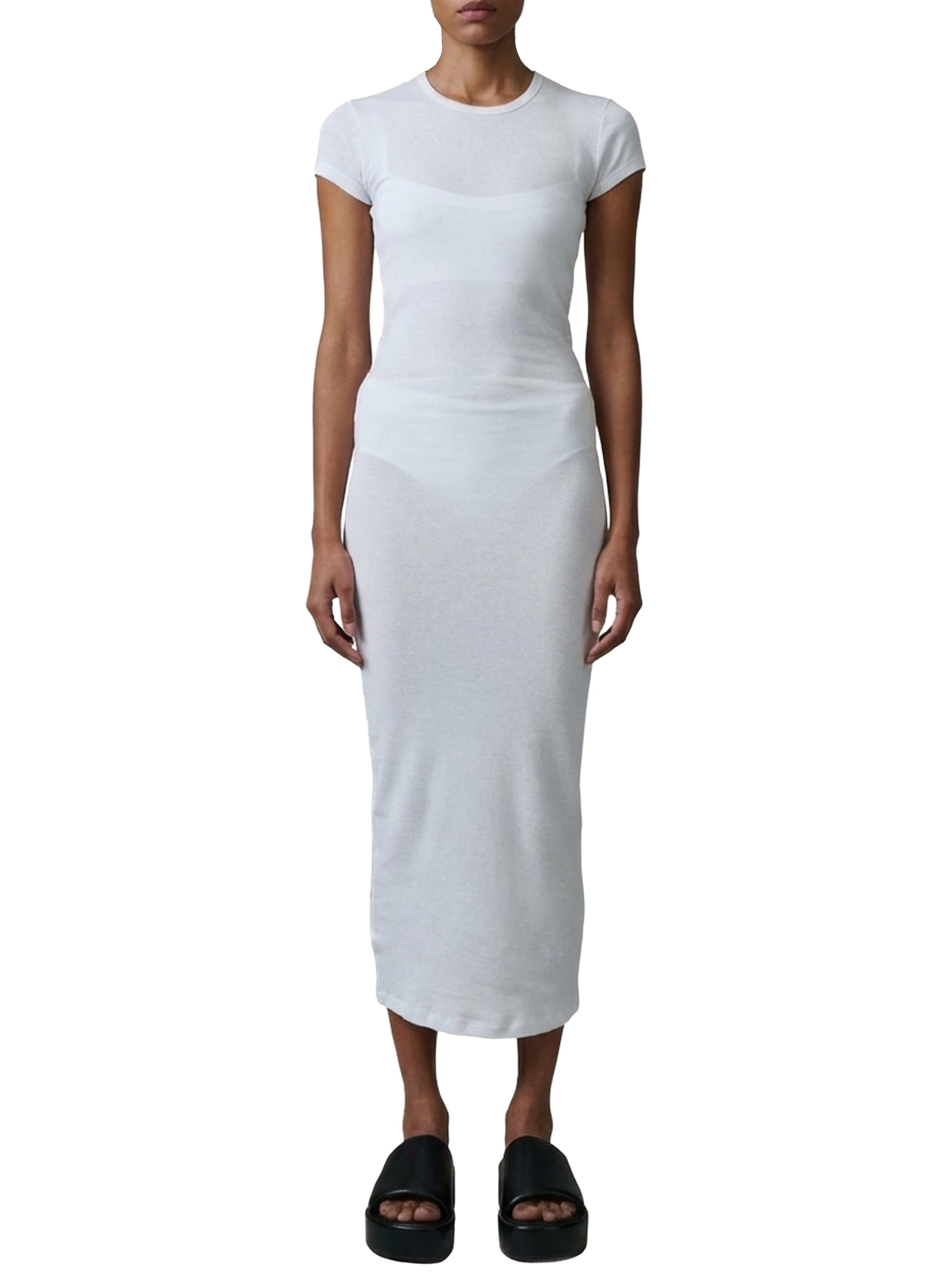 Robe à manches courtes - White