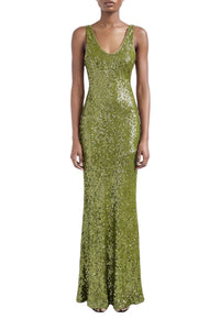 Moonlight Valletta Dress - Olive Sequin